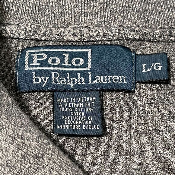 VTG Polo Ralph Lauren Sweater Mens Large Grey Cardigan Shawl Collar Cozy Preppy - Picture 4 of 11